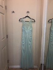 Davids Bridal Mint Green Lace Long Gown Size 6
