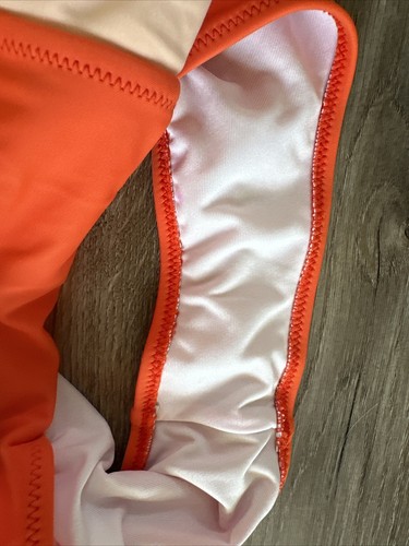 One Piece Cupshe Bathing Suit Orange Size M NWOT Stain No Liner - Picture 5 of 5