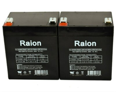 Raion Power 12V 5Ah UPS Battery For Best Power LI 360 - 2 Pack