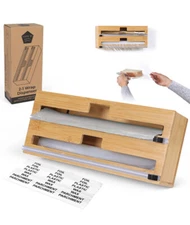Home EC Foil and Plastic Wrap Organizer - Plastic Wrap Dispenser with Cutter ...