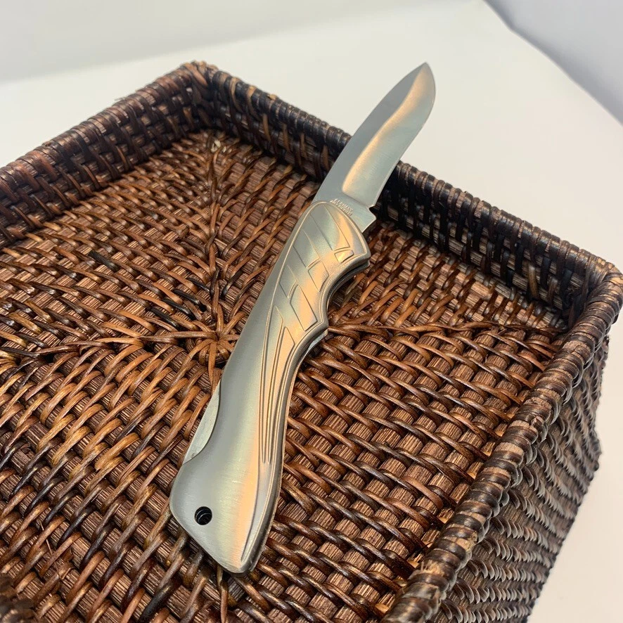 Cuchillo de hoja de acero Boker Titan3 marca árbol de Alemania con mango de titanio descontinuado Foto 3 de 4