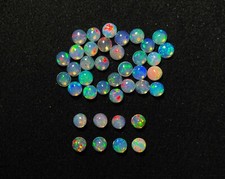 Natural Ethiopian Opal Round Cabochon Loose Gemstone Lot 16 Pcs 5 MM 5 CT