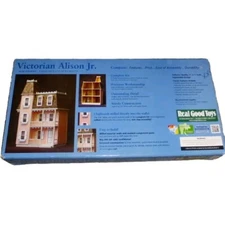 New Vintage Victorian Alison Jr Model J-M907 9 Rooms Doll House Complete Kit