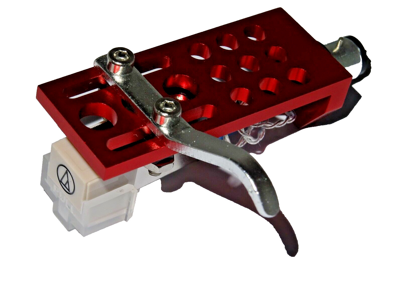 Record Player Red Anodized Headshell / Replacement AT3600L Cartridge / Litz Wire