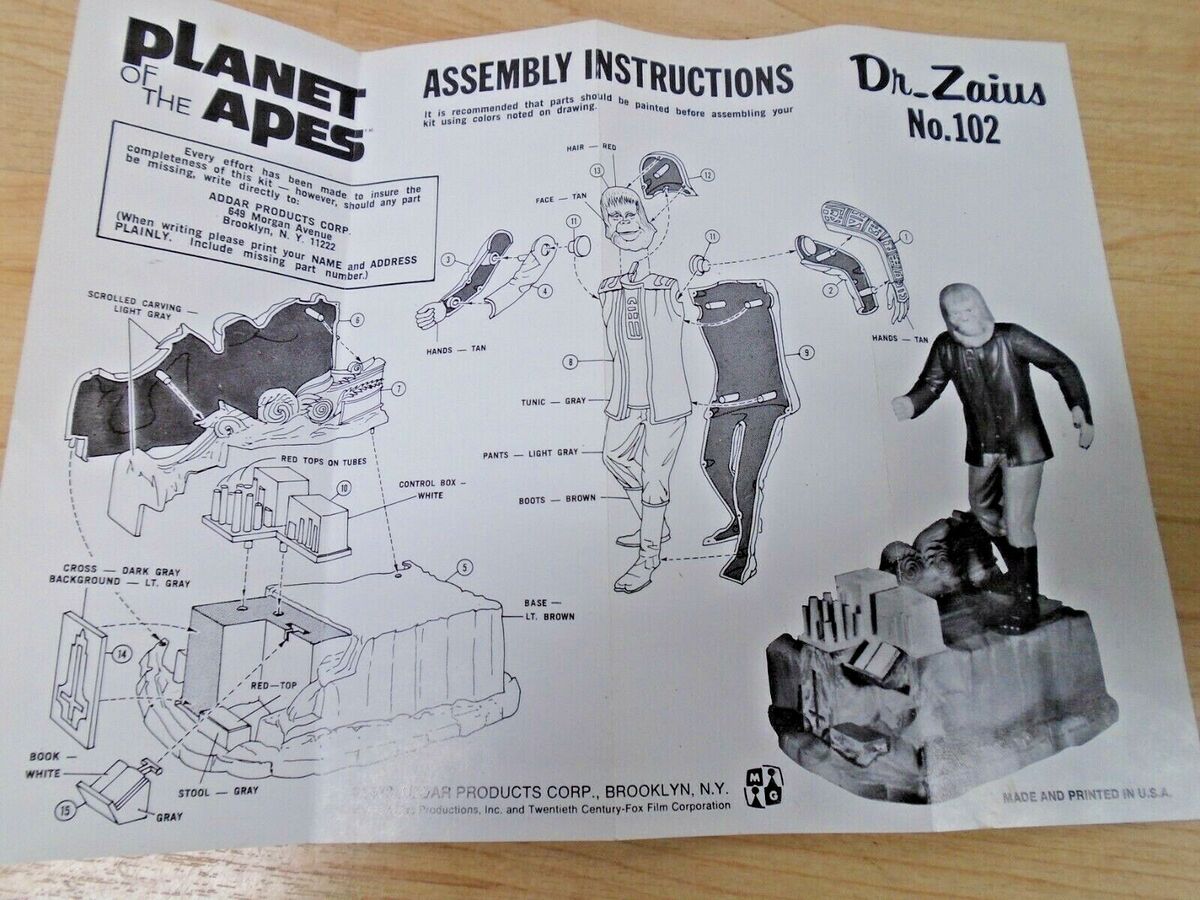 Vintage Addar 1973 Planet Of The Apes Dr. Zaius Snap Vintage Addar 1973 Planet Of The Apes Dr. Zaius Snap