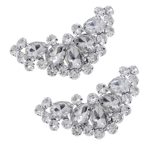 1 Pair of Rhinestone Shoe Flowers Wedding Shoe Decoration Bridal Buckles - Picture 1 of 12