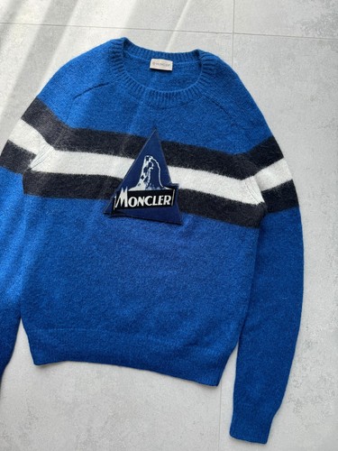 Mens MONCLER Maglione Tricot Girocollo Alpaca Wool Knit Sweater RARE Logo Size M - Picture 2 of 12