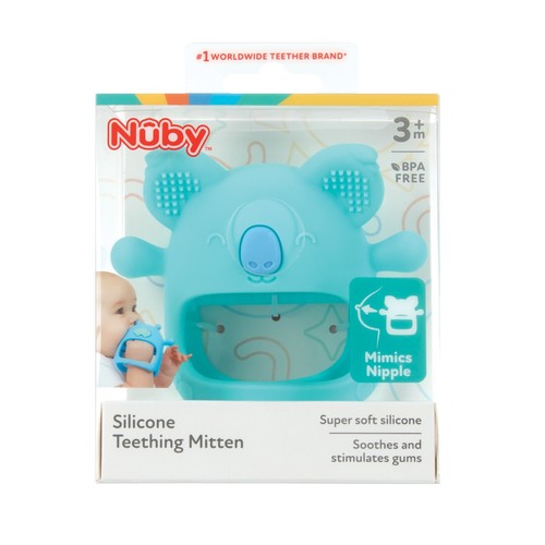 Nuby Wrist Grip Teething Mitten - Soft Silicone - Easy-to-Clean - Fun & Playful - Picture 4 of 16