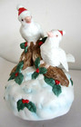 SNOWBIRDS Ceramic Musical Christmas Around the World Birds Holly Leaf Berrries  — photo 1