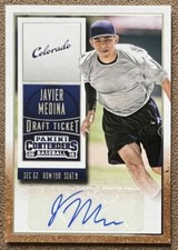 2015 Panini Contenders Draft Ticket Javier Medina Auto Colorado Rockies #39