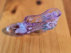 Fenton Hand Painted Floral Art Glass Slipper Shoe Figurine Signed 5" Pink