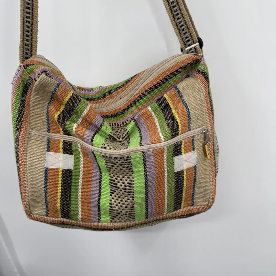 Pinzon Mexican Messenger Crossbody Bag Woven Boho Southwestern Hippy Festival - Image 3 of 4