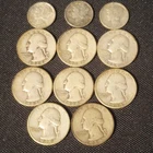 Washington Silver Quarters (8) Lot 1932 1934 1938 1939 Circulated 25C + 3 dimes