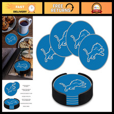 NFL Football Coaster Set - Classic PVC Drink Coasters 4-Pack for Fans