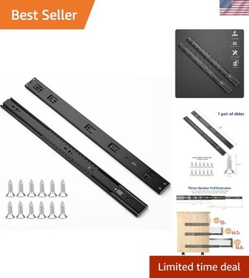 22 Inch Soft Close Drawer Slides - Full Extension Ball Bearing Glide, 20 Pack