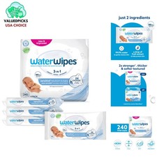 Sensitive 240 Count Baby Wipes - Pure 99.9 Water, Hypoallergenic Unscented