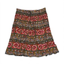 Sag Harbor Women's Cotton Bohemian Floral Print Skirt Medium
