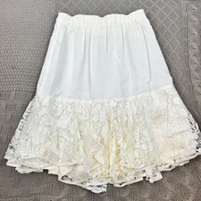 Vintage Cream Lace Extender Women's Slip  Small