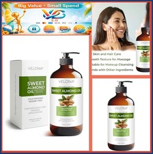 Sweet Almond Oil 16oz Cold Pressed Pure Carrier Body Hair Skin Unscented