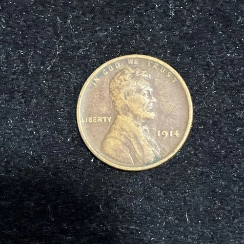 1914-P Lincoln Wheat Cent Very Good Condition Dark Red