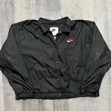 VTG 90s Nike Black Snap Front Track Warm Up Fits Women's Large Jacket