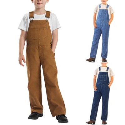 HISEA Kids Overalls Denim Cotton Boys Youth Relaxed Fit Dungarees Jumpsuit Jeans