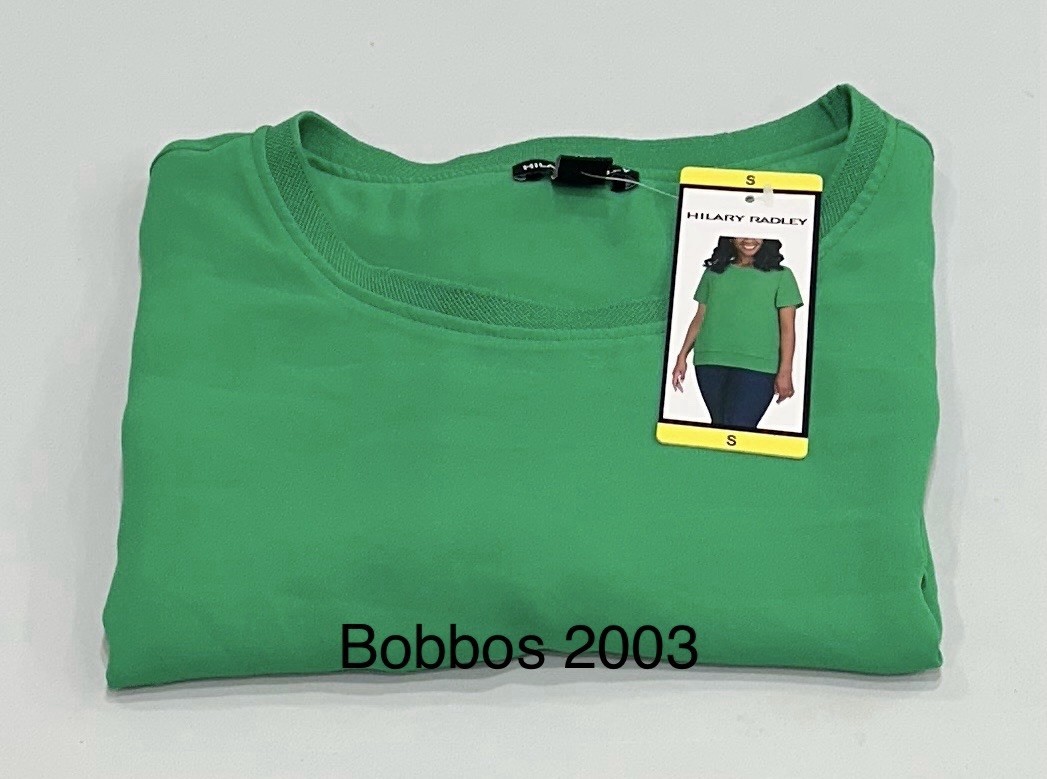 Hilary Radley Women's Short Sleeve Double Layer Blouse, Green, Size S