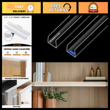 24" Cabinet Door Protector - Clear Trimable Edge Guard, Anti-Wear Bumper, 2 Pack