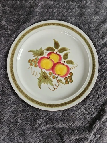 Stangl Apple Delight LARGE SERVING Chop Plate Round Platter SIGNED 14.5" Hand Pa