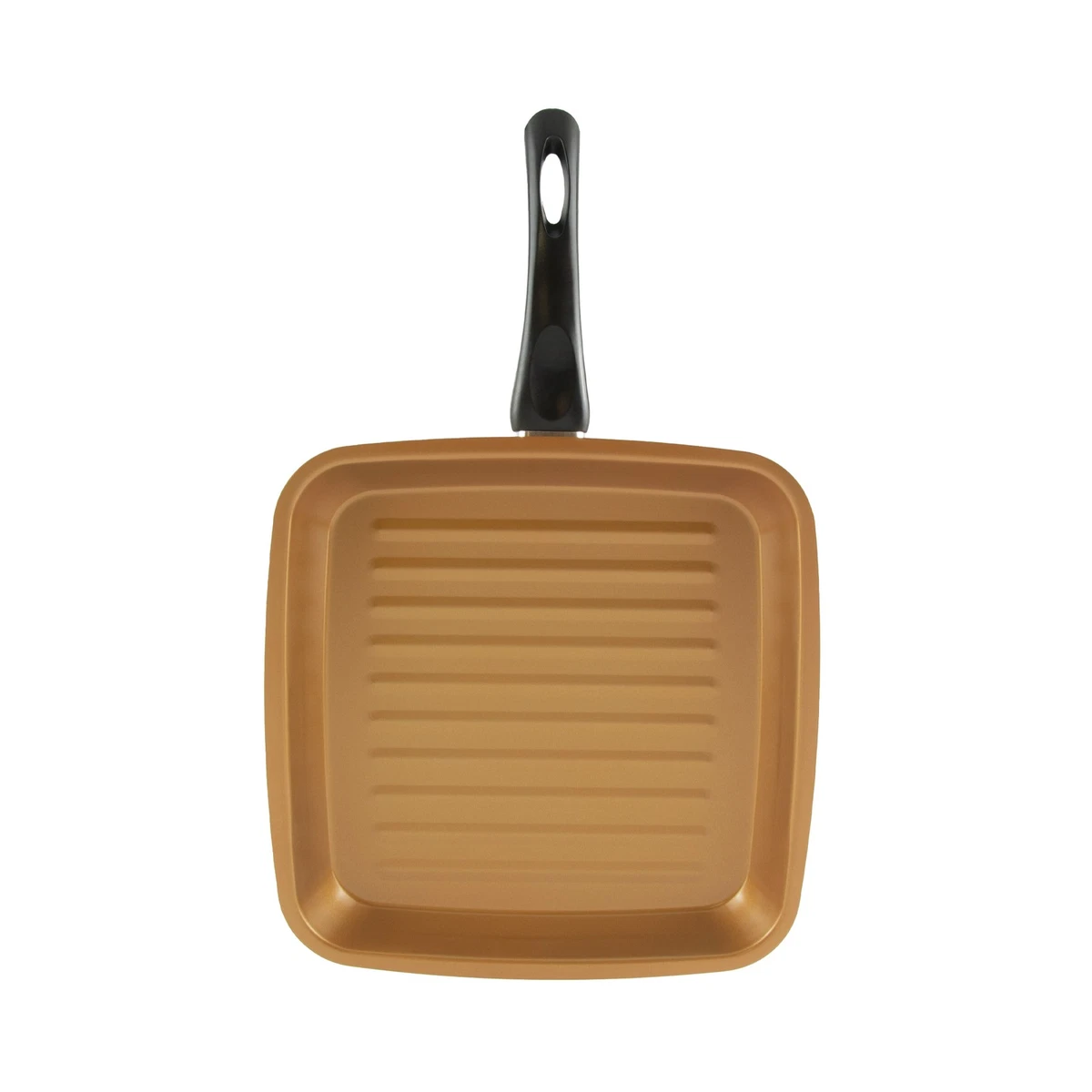 Parrilla de aluminio Gold Coast Deep Square antiadherente de 11-1/2 pulgadas en cobre