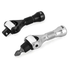Titan 1/4" Drive 90-Tooth Swivel And Ratcheting Bit Driver Nano Ratchets (2-Pie