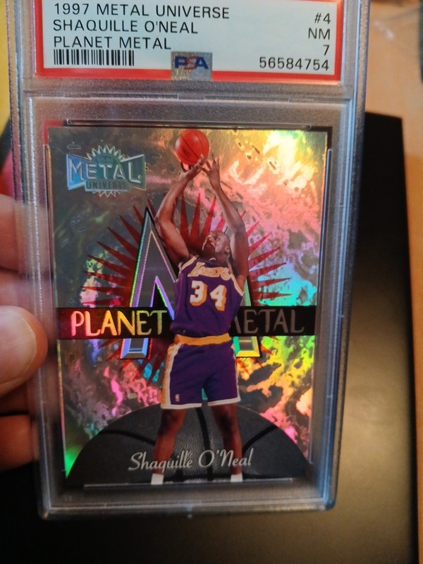 1997 Metal Universe Shaq Shaquille O'Neal Planet Metal Psa 7