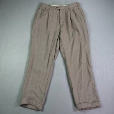 VTG Polo Ralph Lauren Men's Pants 32x28 Houndstooth Made in USA Pleated Trousers