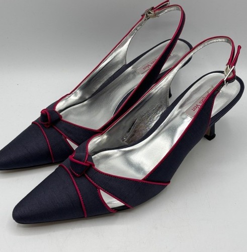 Jacques Vert - Blue & Pink Slingback Heels - UK Size 7