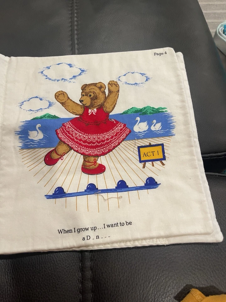 When I Grow Up I Want To Be Pillow Book 2 Sew Childs Teddy Bears Cranston Print - Image 3 of 4