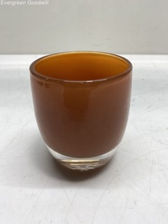 glassybaby Hand Blown Amber Brown Glass Votive Candle Holder 3.5"