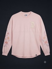 Disney Spirit Jersey Disneyland Resort Peach Floral Embroidered Sweatshirt XL