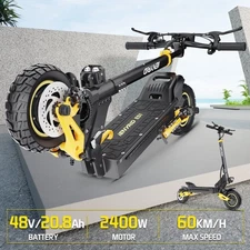 Foldable Electric Scooter for Adults 48V/20.8Ah 24OOW Dual Motors 37MPH 37Miles