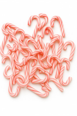 Mini Zuckerstangen 40 Stück 5x3 cm Candy Canes Weihnachts-Süßigkeiten Deko NEU