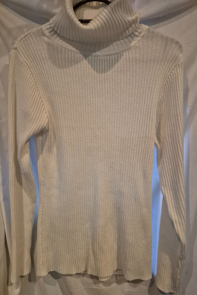 Jumper Polo Neck Womens-Colour Cream -Size XS - Excellent Condition