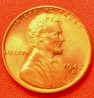 1942-D Lincoln Wheat Cent Penny GEM RED BU From an Original Bank Roll