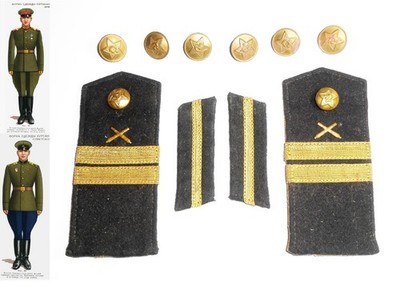 UdSSR Schulterbretter Artillerie Truppen Kleid Uniform + Knöpfe + Kragenlaschen N.1