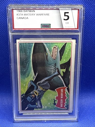 1966 Topps Batman Red Bat #37A Watery Warfare — PSA 5
