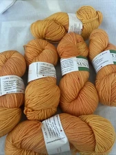 TANIS FIBER ARTS Yarn - 6 Skeins Worsted 100% Superwash Merino  Color: Orange
