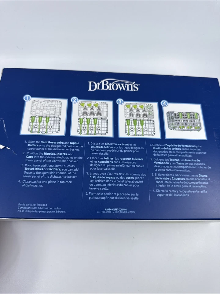 Cesta para lavavajillas Dr. Brown's para piezas de biberón pequeño, chupetes y acceso Foto 2 de 4