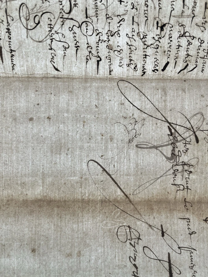 DOCUMENTO MANUSCRITO AUTÉNTICO AUTOGRAFIADO Y CON MARCA DE AGUA del siglo XVII Foto 4 de 4
