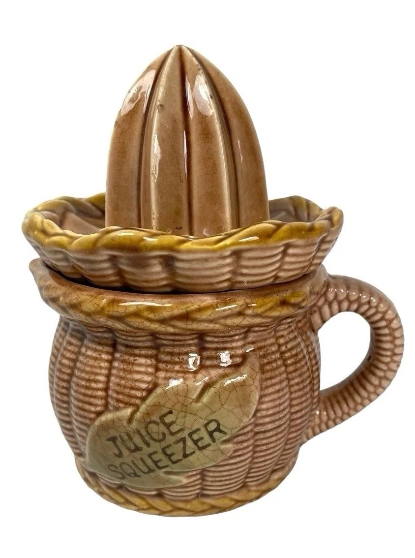 Tilso Ceramic Basket Juice Squeezer 2 Piece Reamer Jug Set MCM