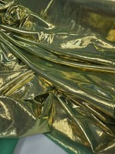 Green Spandex Fabric Sold By The Yard Gold Metallic Two Tone Stretch Fabric