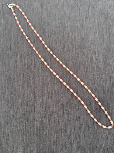 AUTHENTIC Miansai Kai Carnelian Necklace 22.5in RED/White 925 Sterling Silver