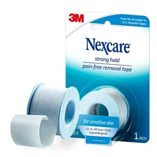 Nexcare Strong Hold Pain-Free Removal Tape for Sensitive Skin, 1 in x 4 yd, 1